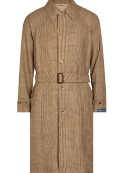 Belted silk and linen-blend coat