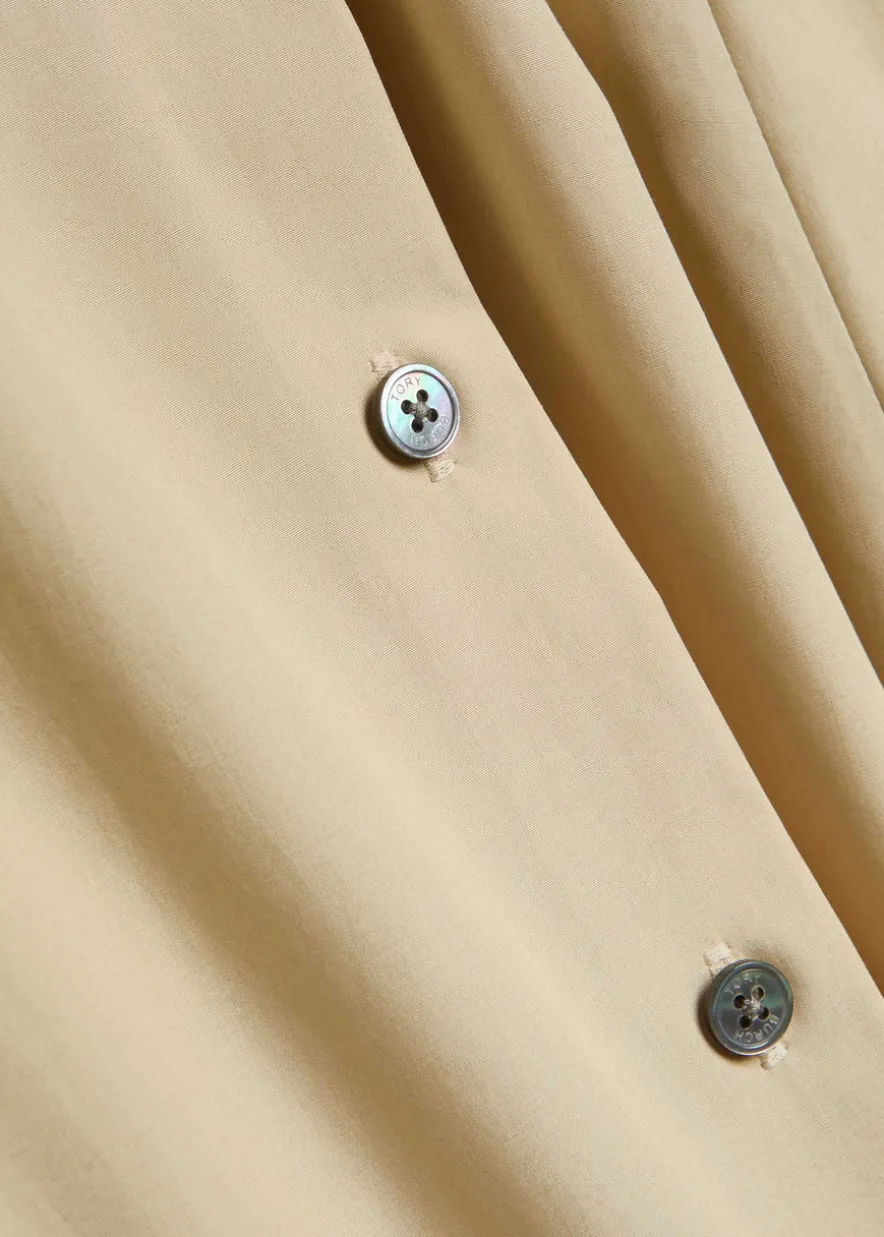 Belted stretch cotton-poplin midi shirt dress