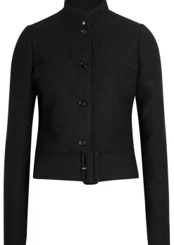 Belted tweed jacket