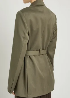 Belted twill blazer