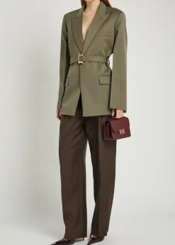 Belted twill blazer