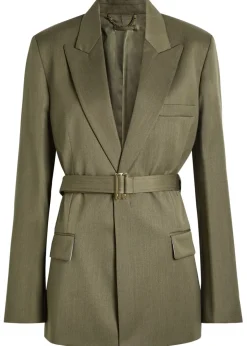 Belted twill blazer