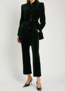 Belted velvet jacket