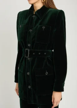 Belted velvet jacket