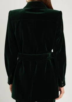 Belted velvet jacket