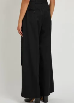 Belted wide-leg trousers