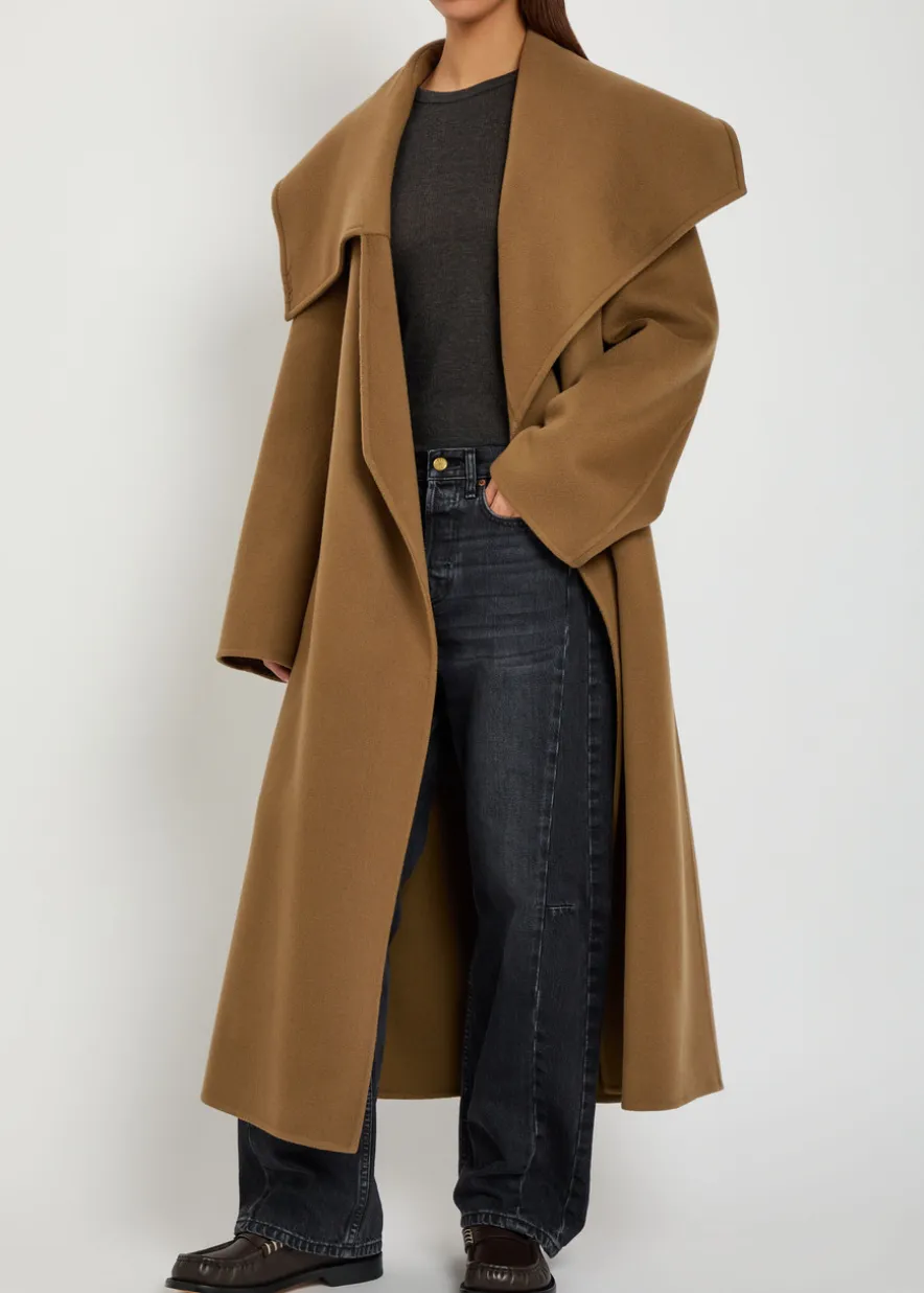 Belted wool and cashmere-blend trench coat