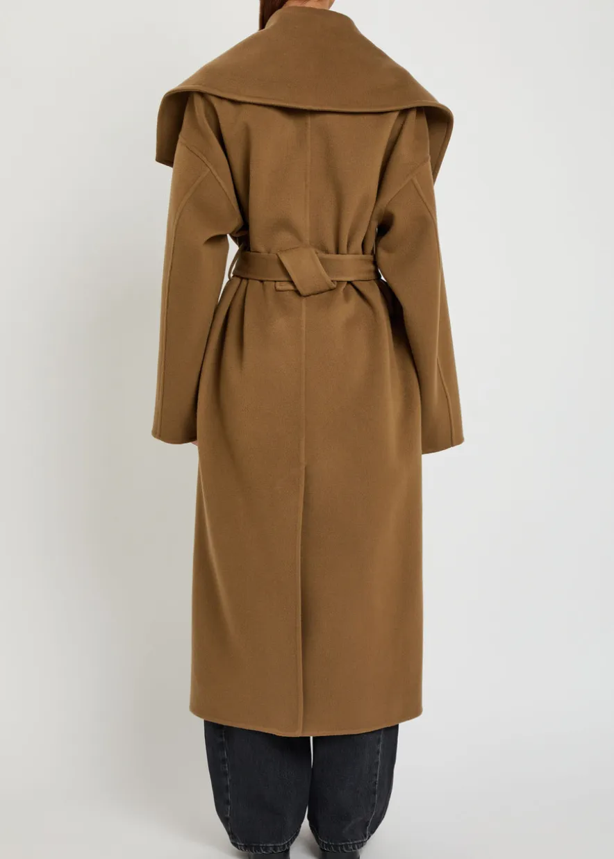 Belted wool and cashmere-blend trench coat