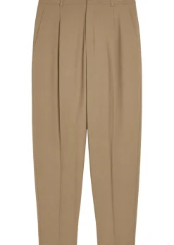 Belted wool and mohair-blend trousers