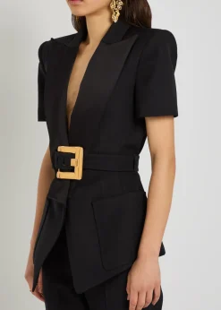 Belted wool jacket