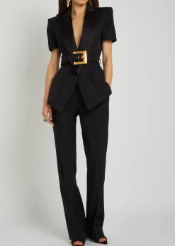 Belted wool jacket