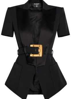 Belted wool jacket