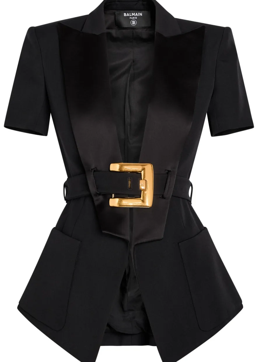 Belted wool jacket