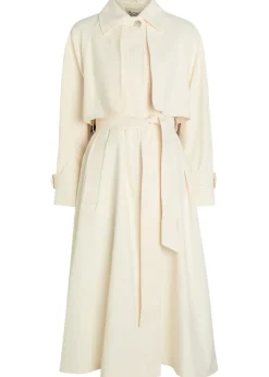 Belted woven trench coat