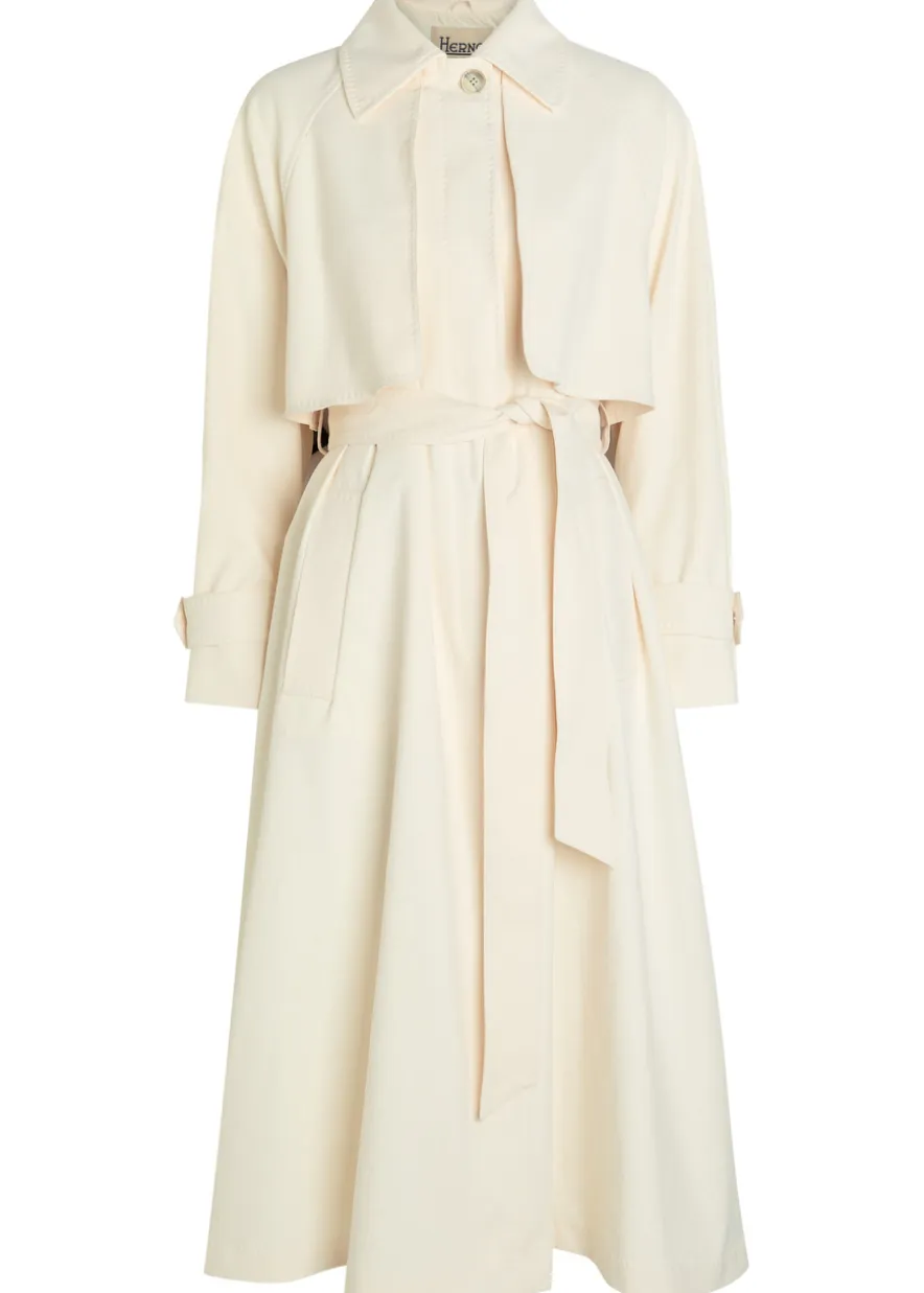 Belted woven trench coat