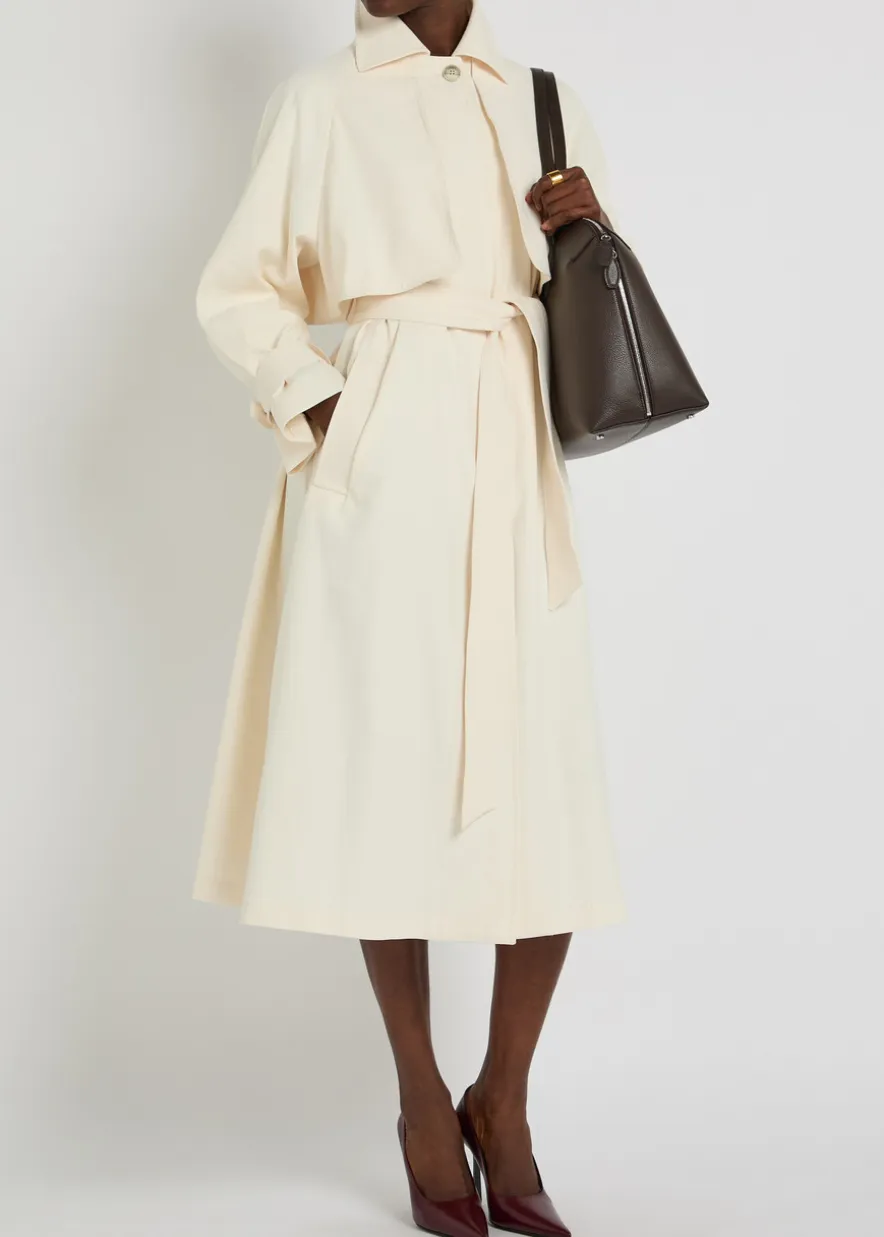 Belted woven trench coat