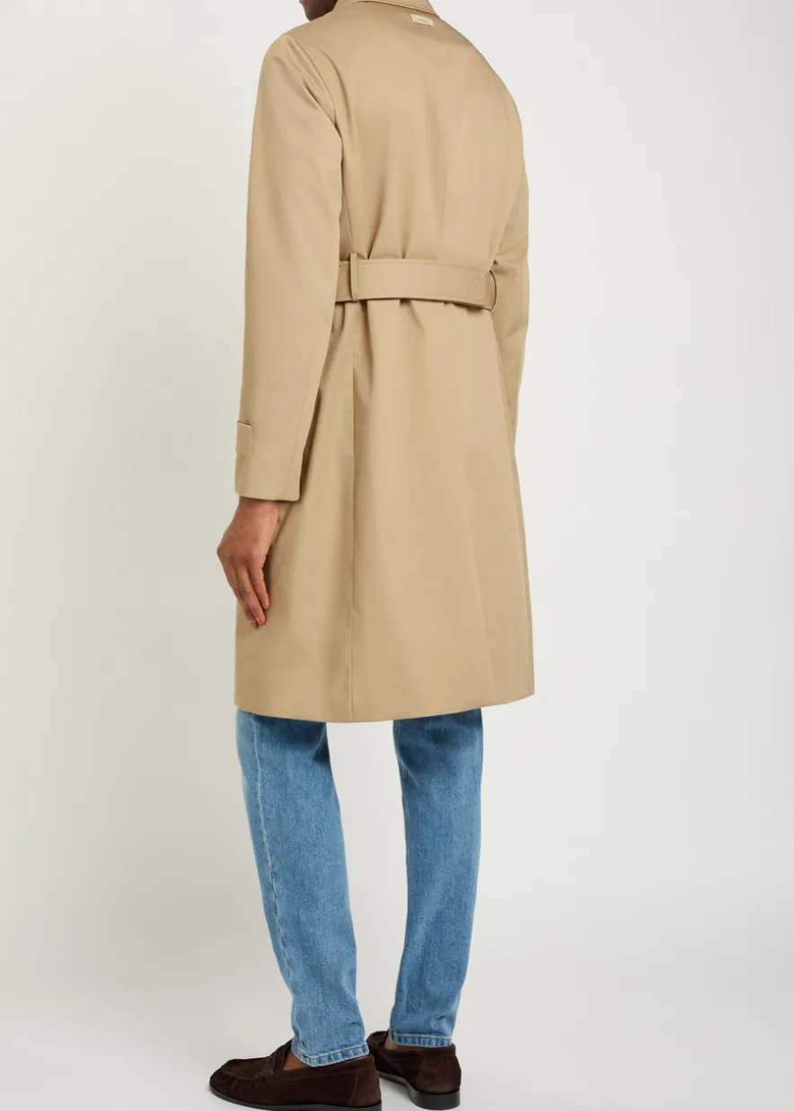 Belted woven trench coat
