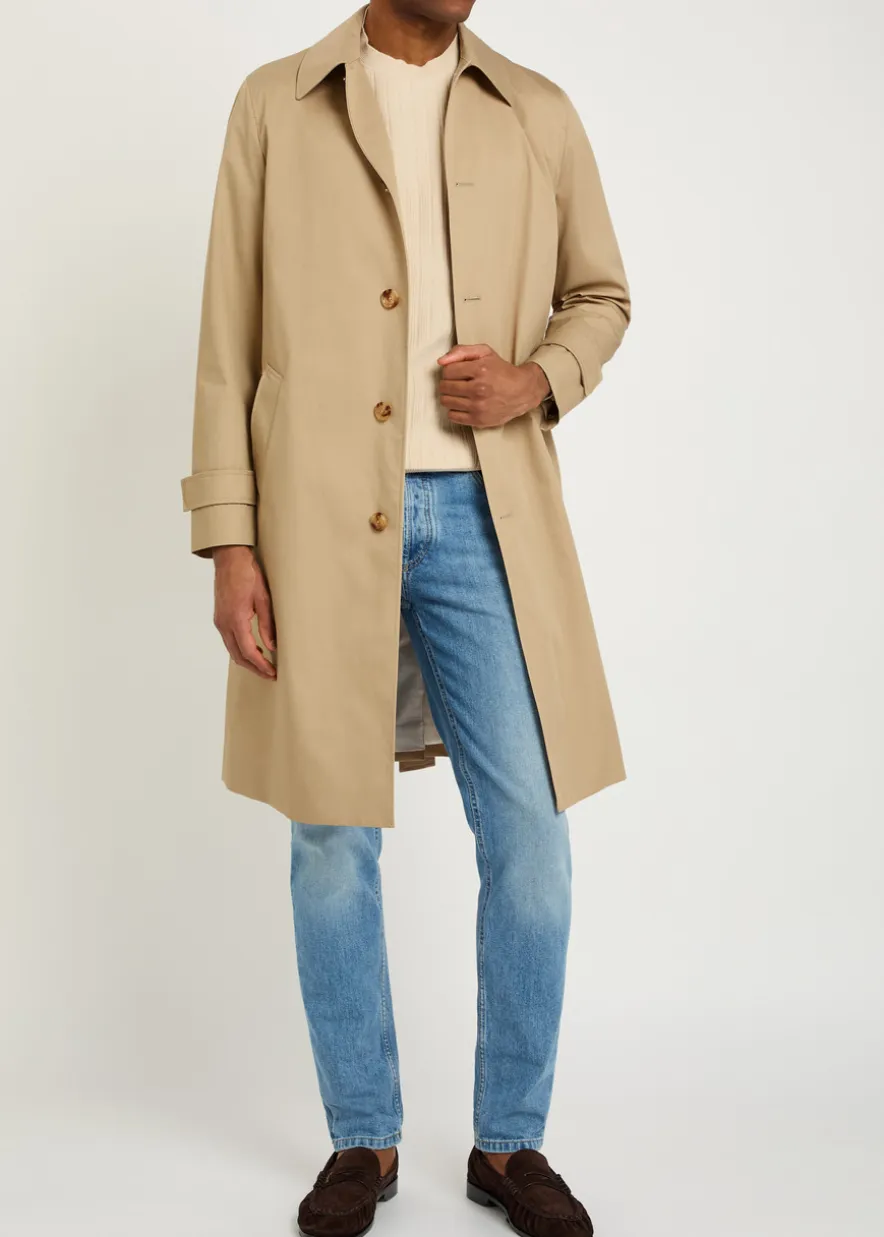 Belted woven trench coat