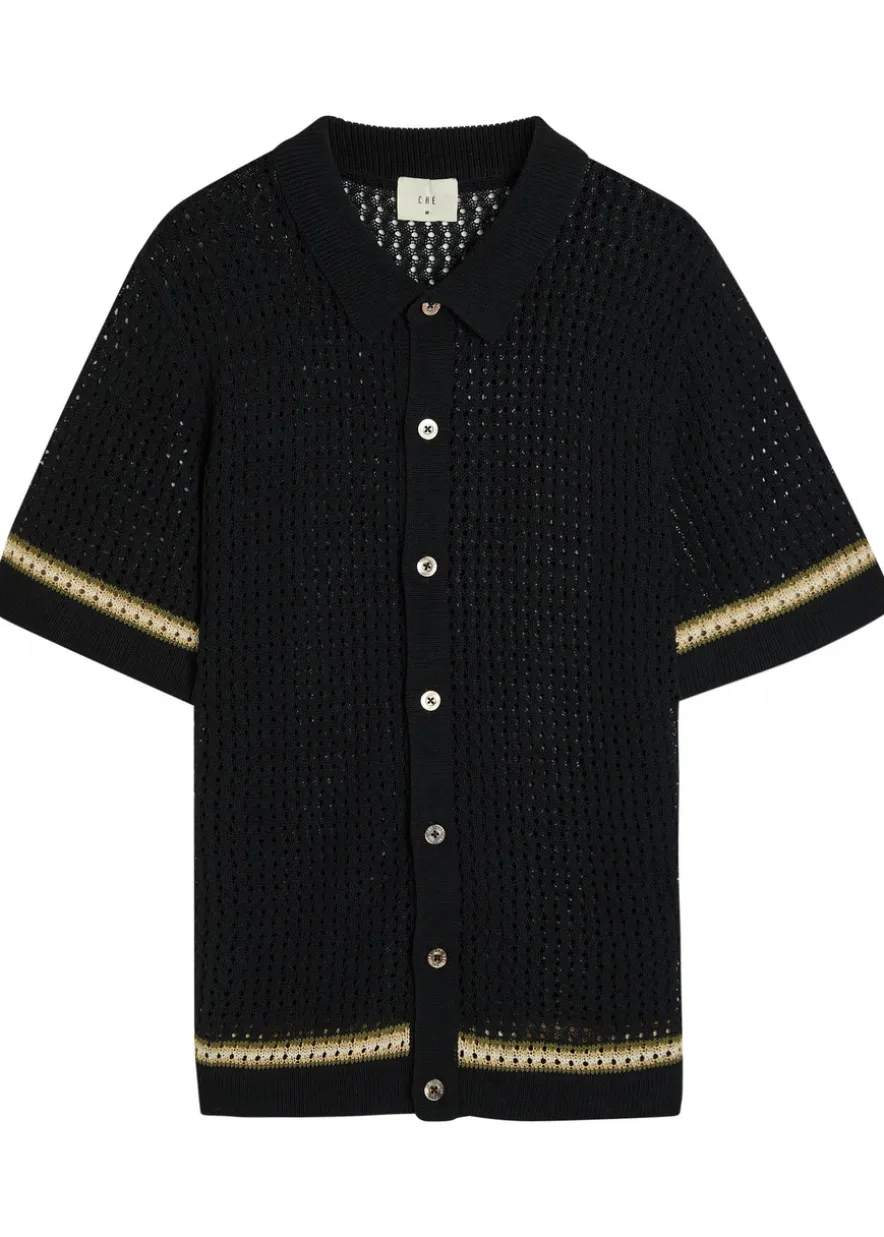 Benicio crochet-knit shirt