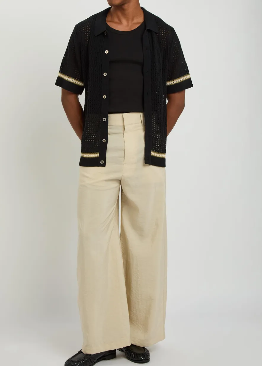 Benicio crochet-knit shirt