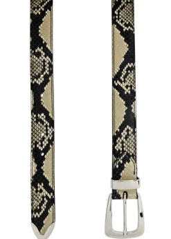 Benny snake-effect leather belt