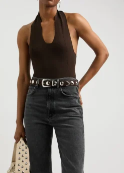 Benny studded suede belt