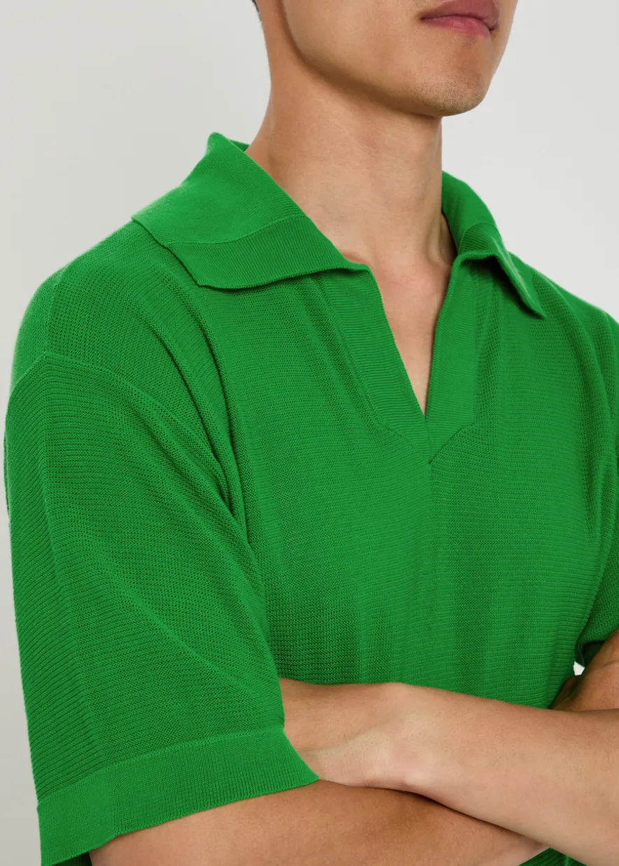 Bentgrass logo-embroidered cotton-knit polo shirt