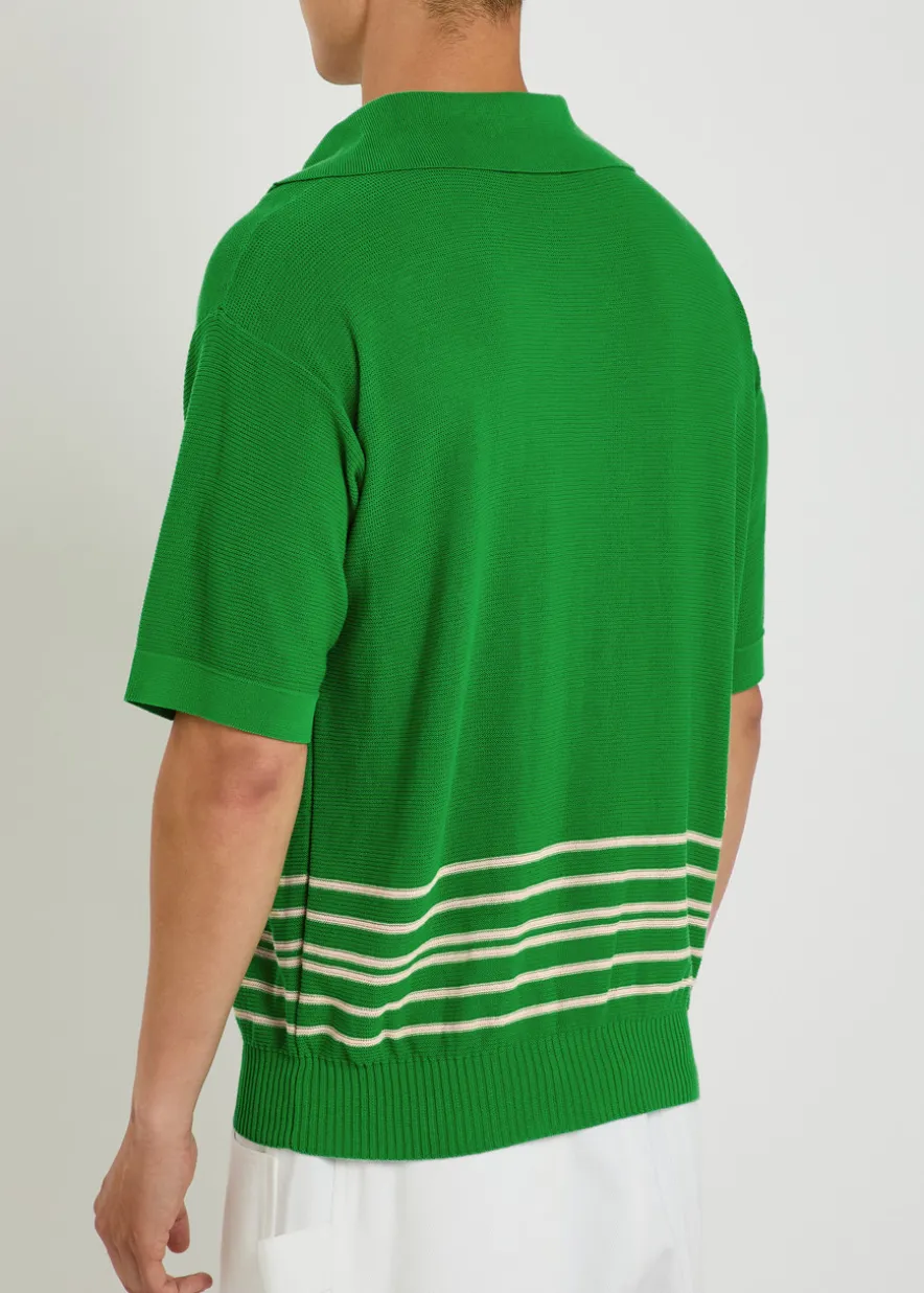 Bentgrass logo-embroidered cotton-knit polo shirt