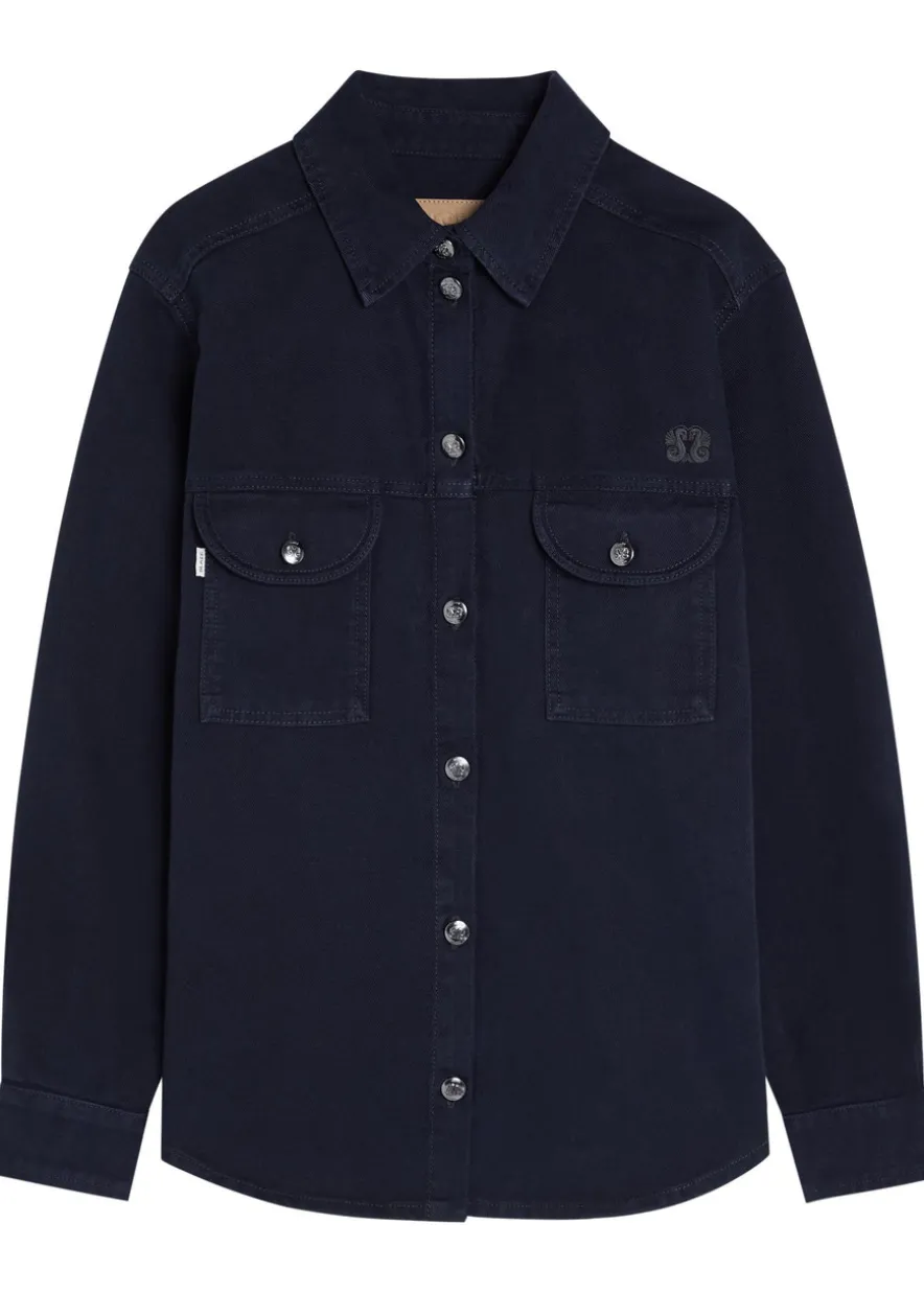 Berber logo-embroidered denim shirt