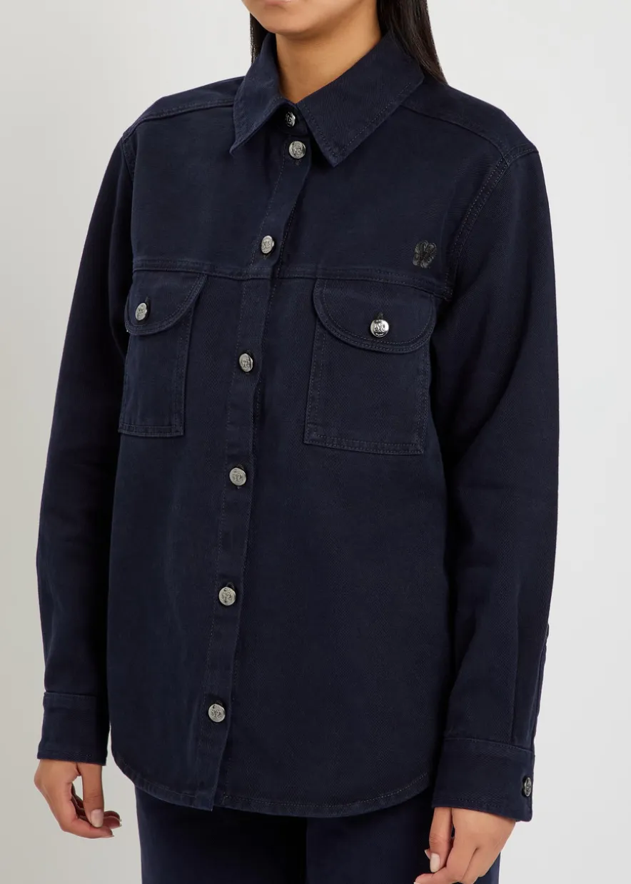 Berber logo-embroidered denim shirt