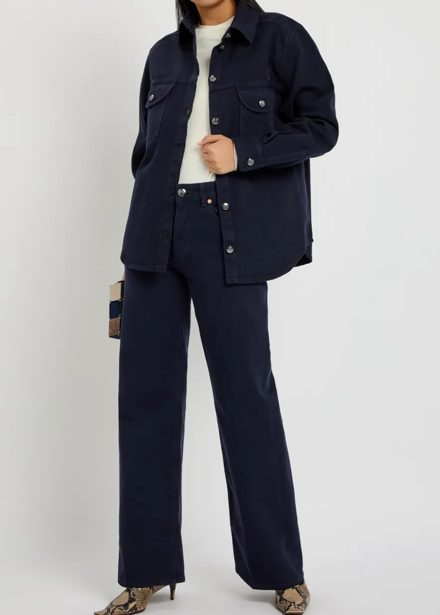 Berber logo-embroidered denim shirt