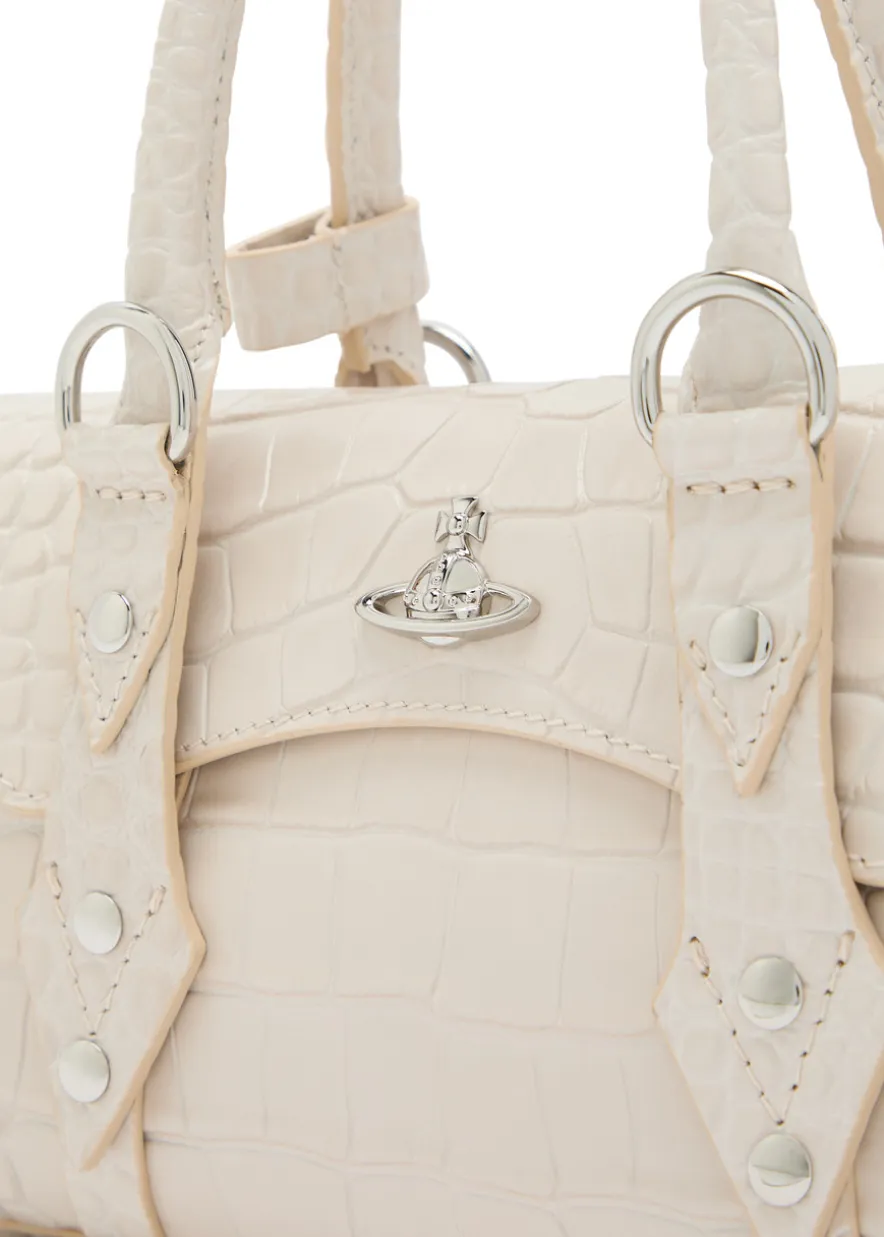 Bettina mini crocodile-effect leather cross-body bag