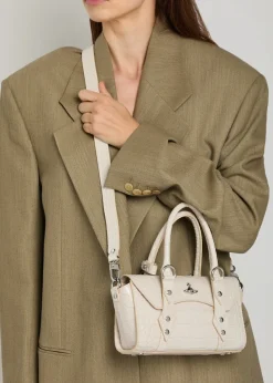 Bettina mini crocodile-effect leather cross-body bag