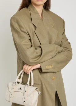 Bettina mini crocodile-effect leather cross-body bag