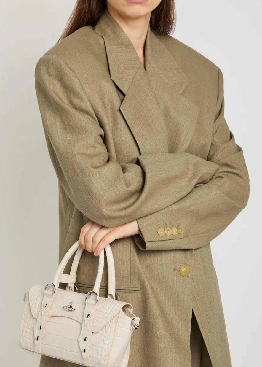 Bettina mini crocodile-effect leather cross-body bag