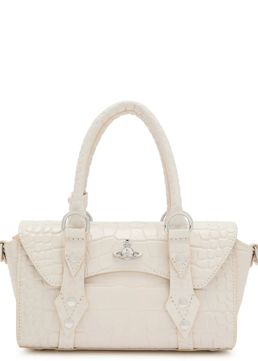Bettina mini crocodile-effect leather cross-body bag