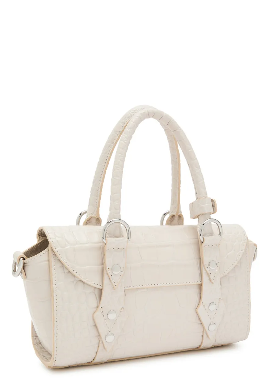 Bettina mini crocodile-effect leather cross-body bag