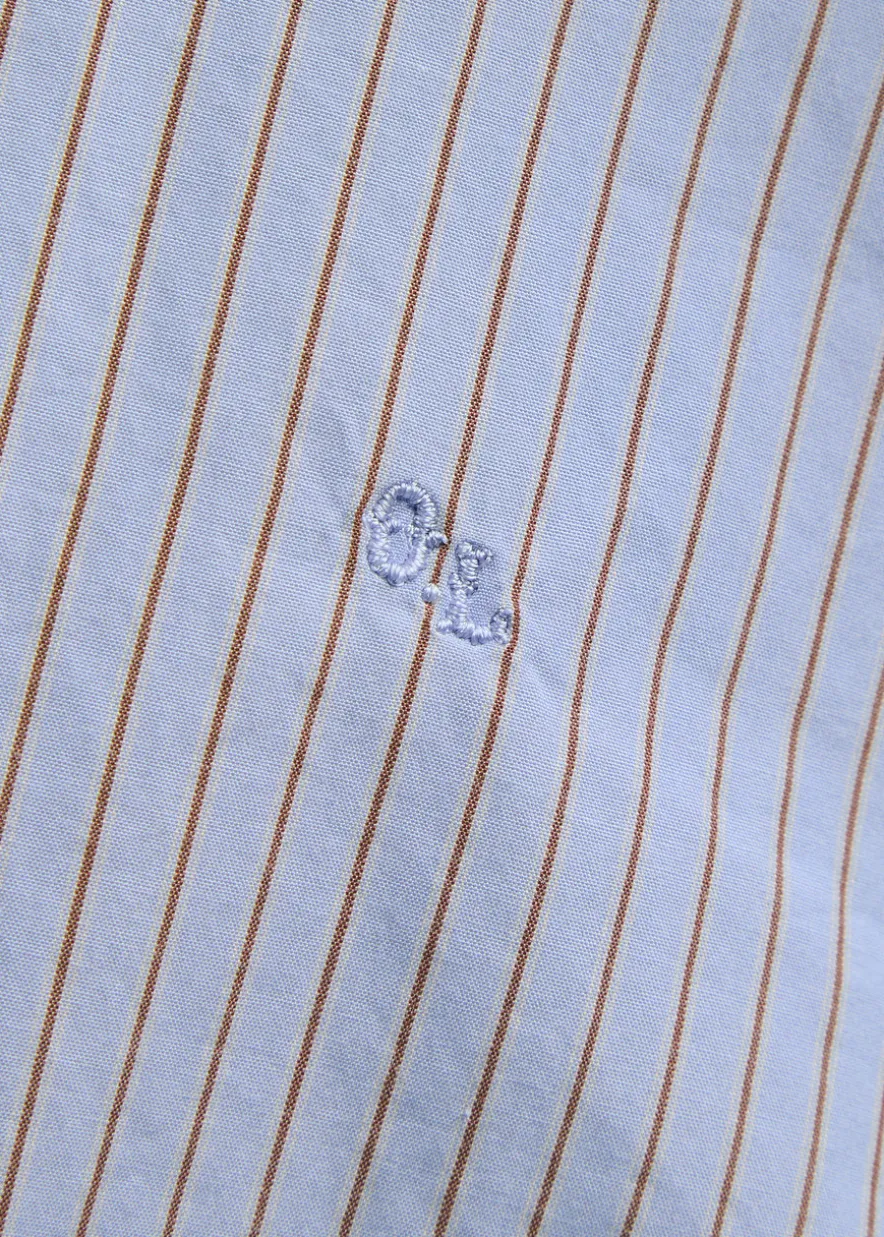 Beyond pinstriped cotton-poplin shirt