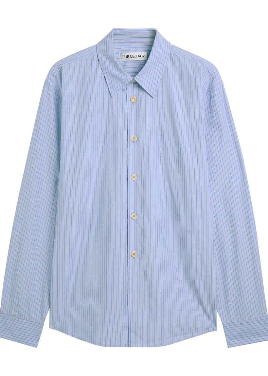 Beyond pinstriped cotton-poplin shirt