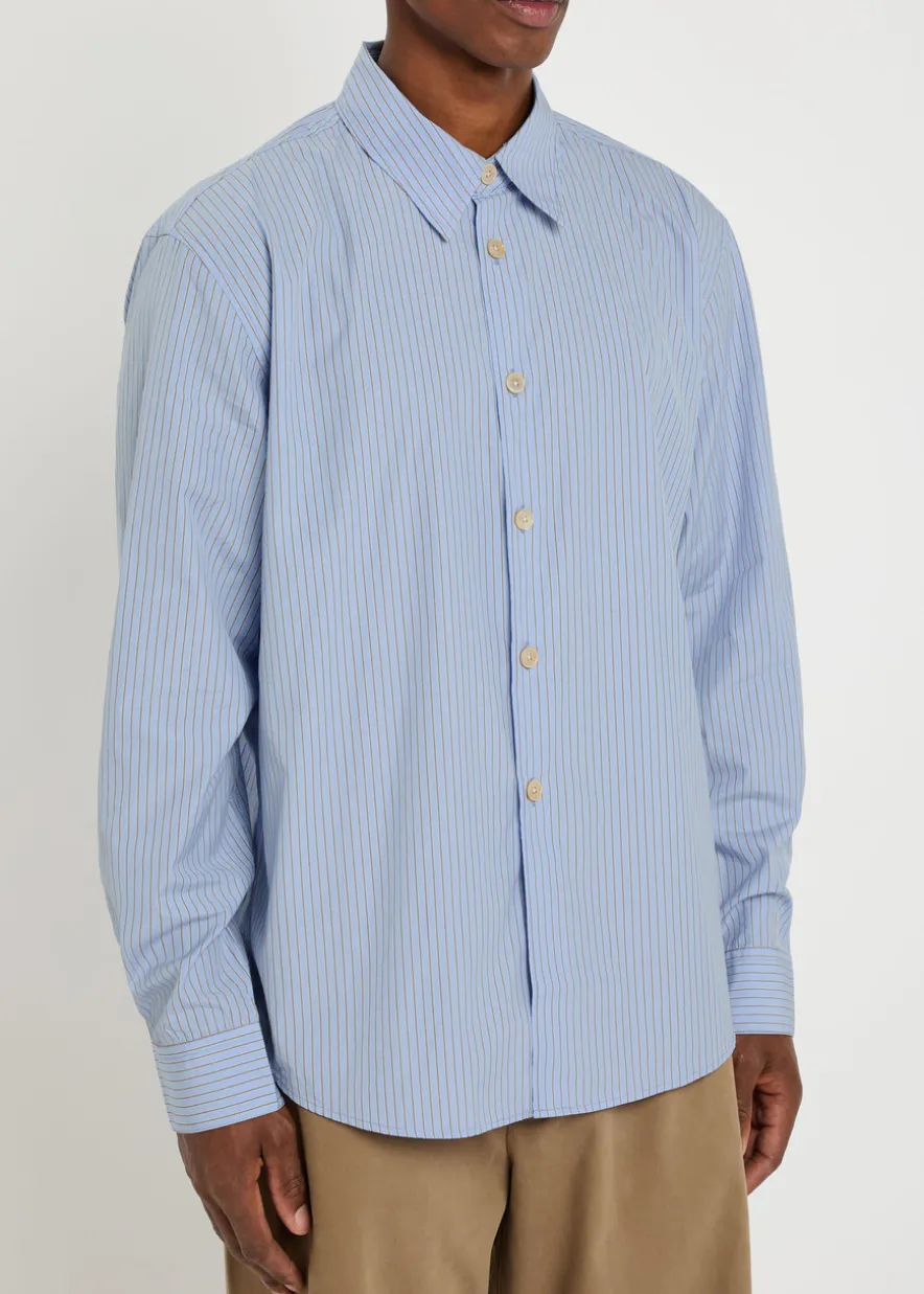 Beyond pinstriped cotton-poplin shirt