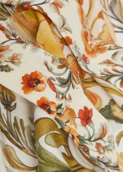 Bianca floral-print belted linen-blend maxi shirt dress