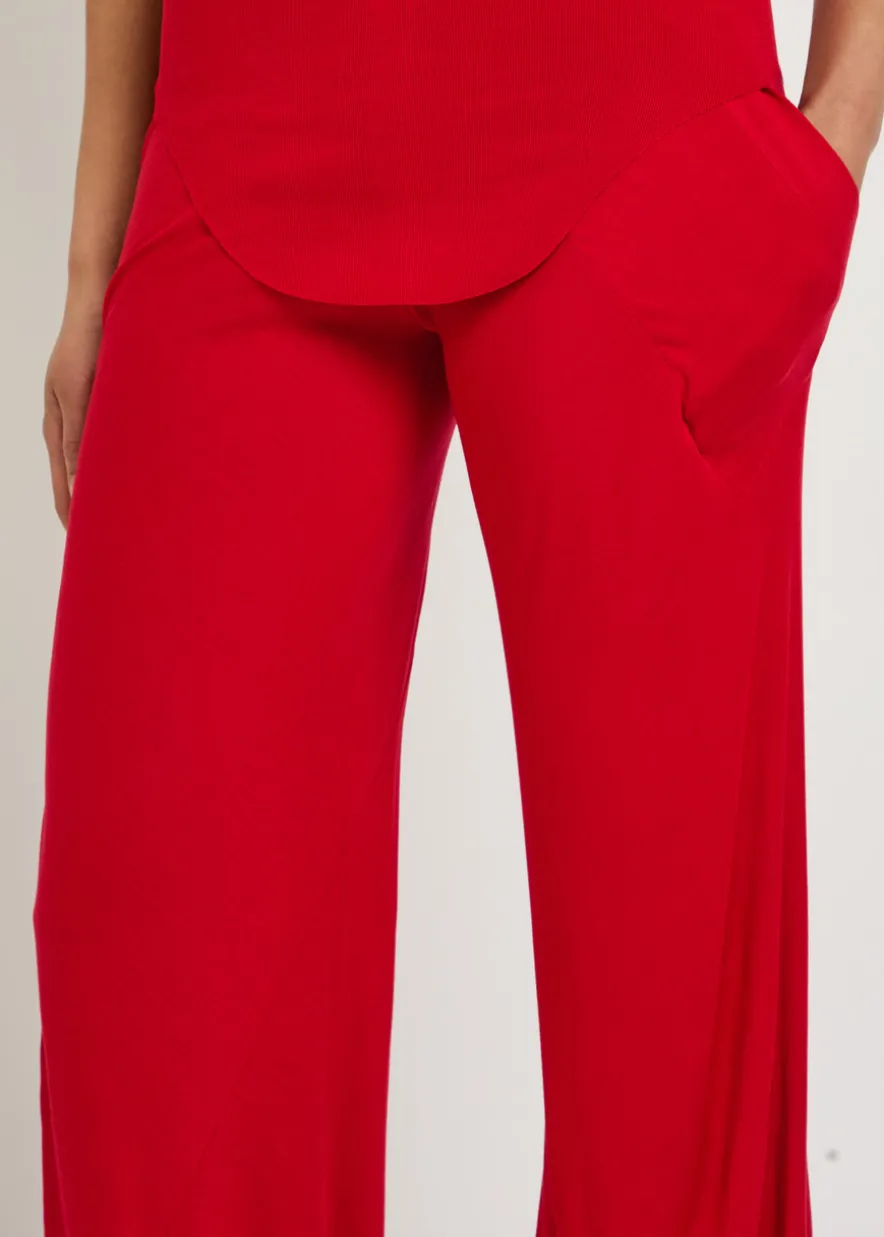 Bias fine-knit trousers