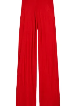 Bias fine-knit trousers