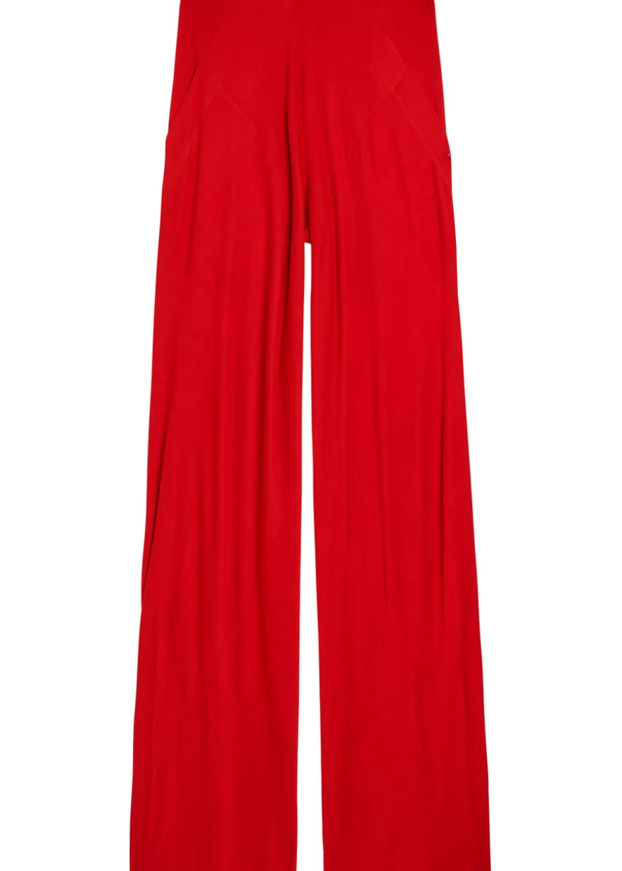 Bias fine-knit trousers