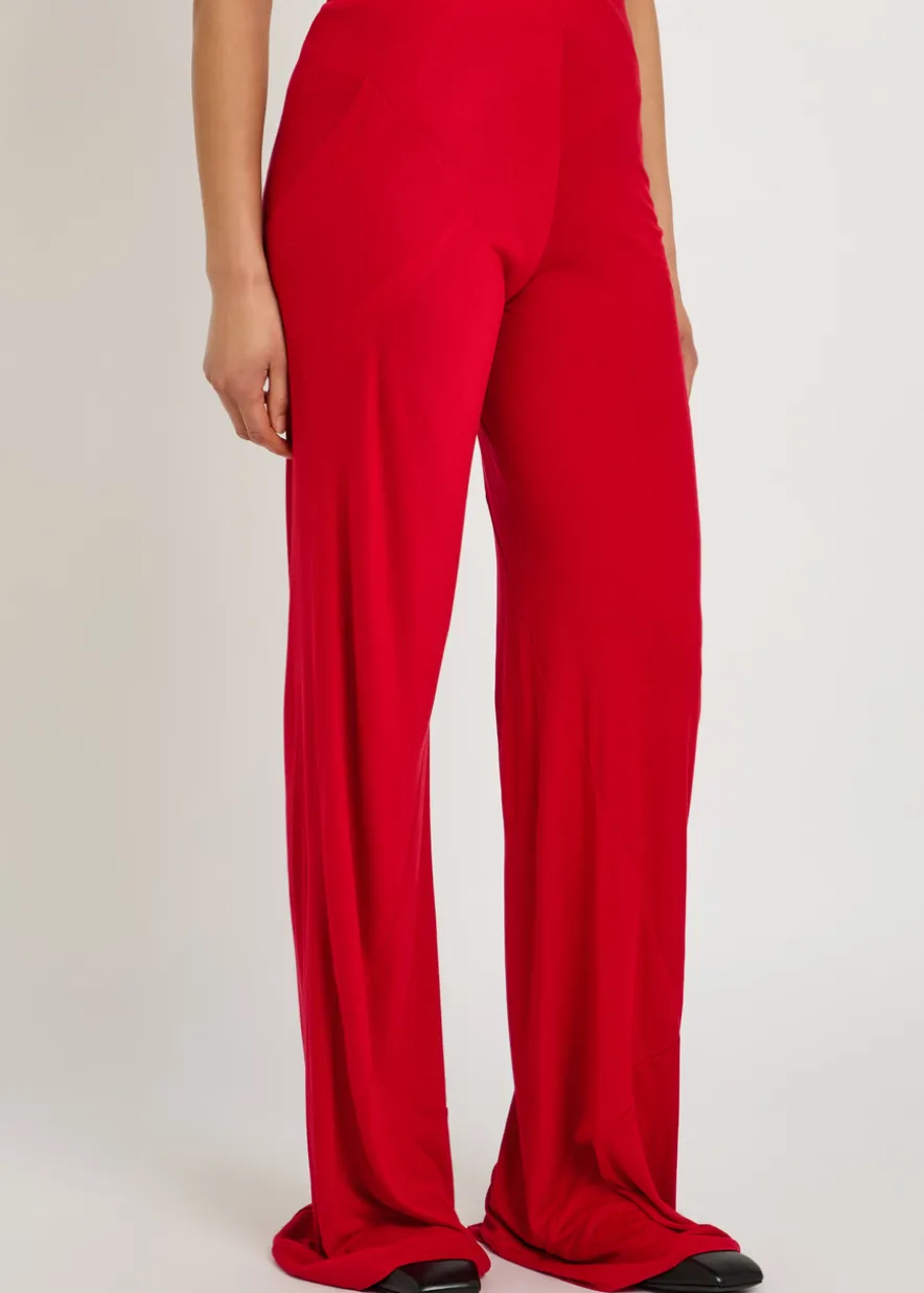 Bias fine-knit trousers