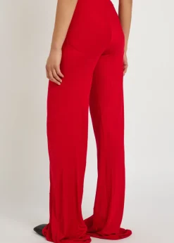 Bias fine-knit trousers