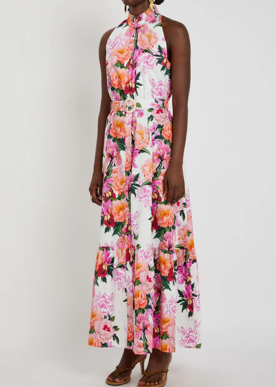 Biba floral-print belted cotton maxi dress