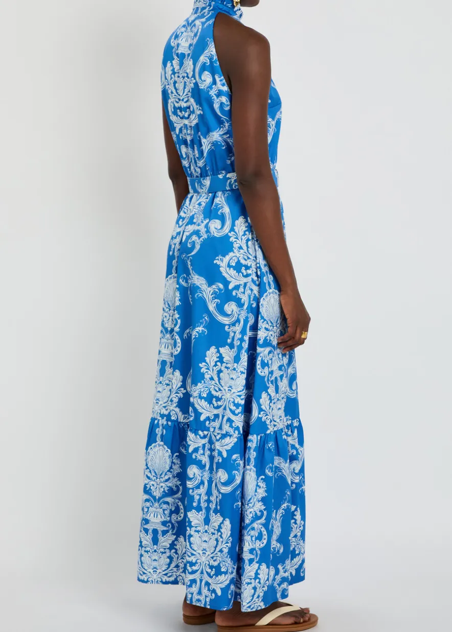 Biba printed belted cotton maxi dress