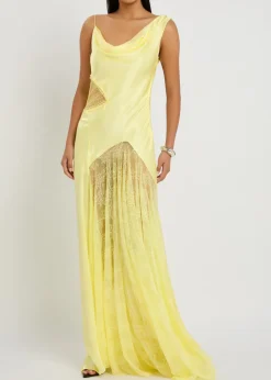 Bijou lace and silk maxi dress