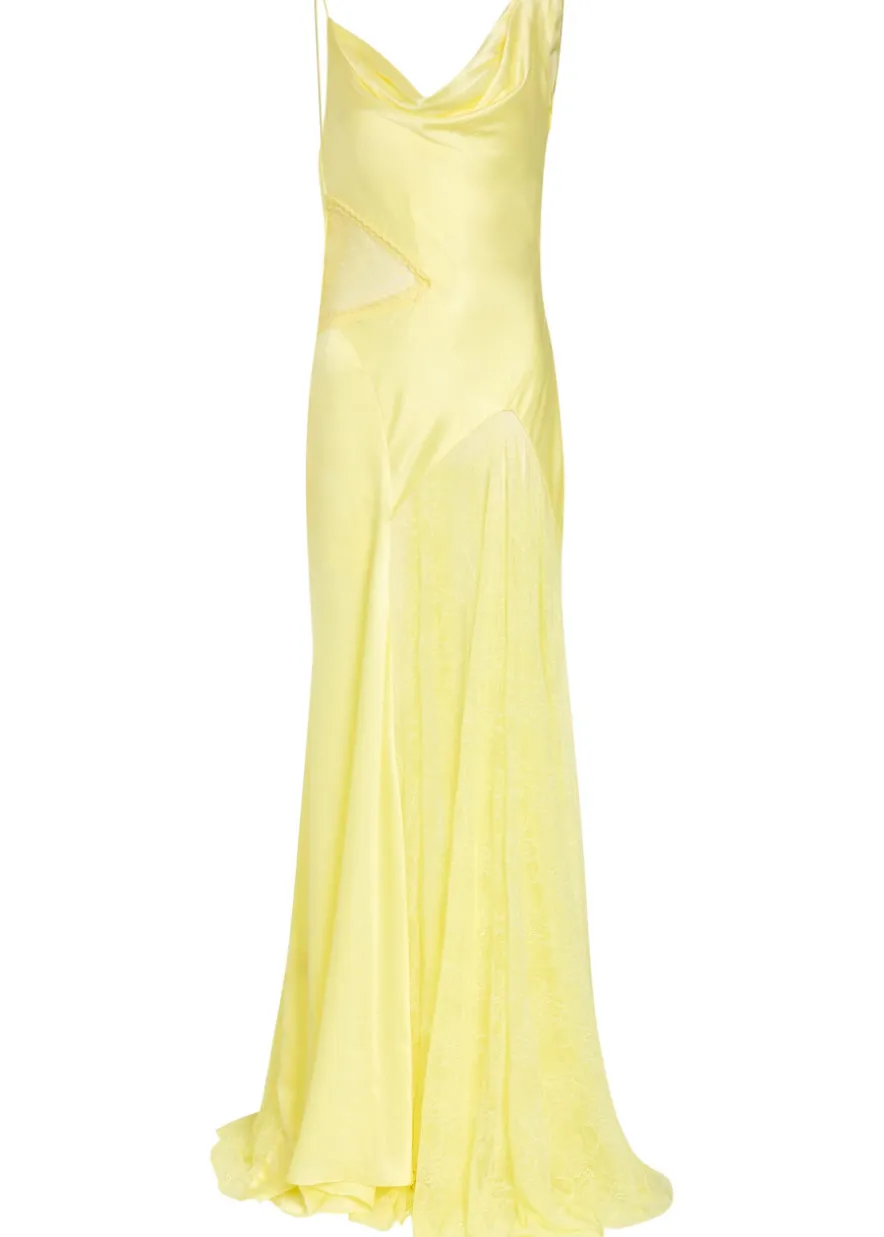 Bijou lace and silk maxi dress